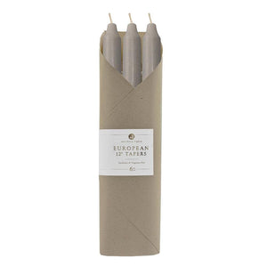 Taper Candles 12" - Set of 6 - Stone