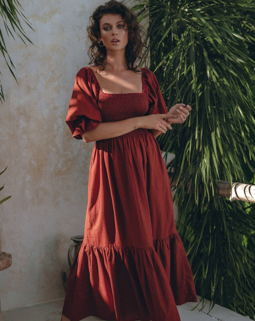 Allie Midi Linen Dress - Morocco